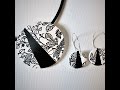 Simple Stencilled Pendant and Earrings