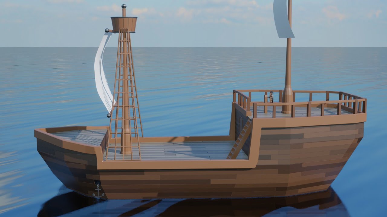 blender free sailboat model