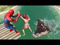 Gta 5 water ragdolls spiderman vs crocodile fails  funny moments