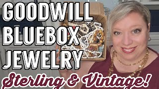 STERLING SILVER 🤍 VINTAGE in this Goodwill Bluebox Jewelry Jar Unboxing #jewelryjar #jewelryunboxing