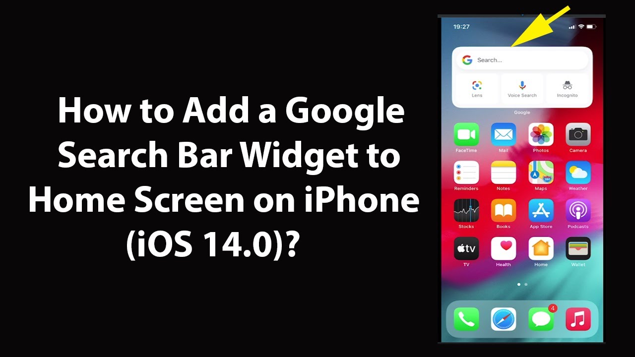 How To Add A Google Search Bar Widget To Home Screen On Iphone Ios 14 0 Youtube