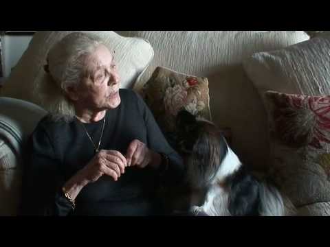 Glenn Close visits with Lauren Bacall and her Papillion, Sophie