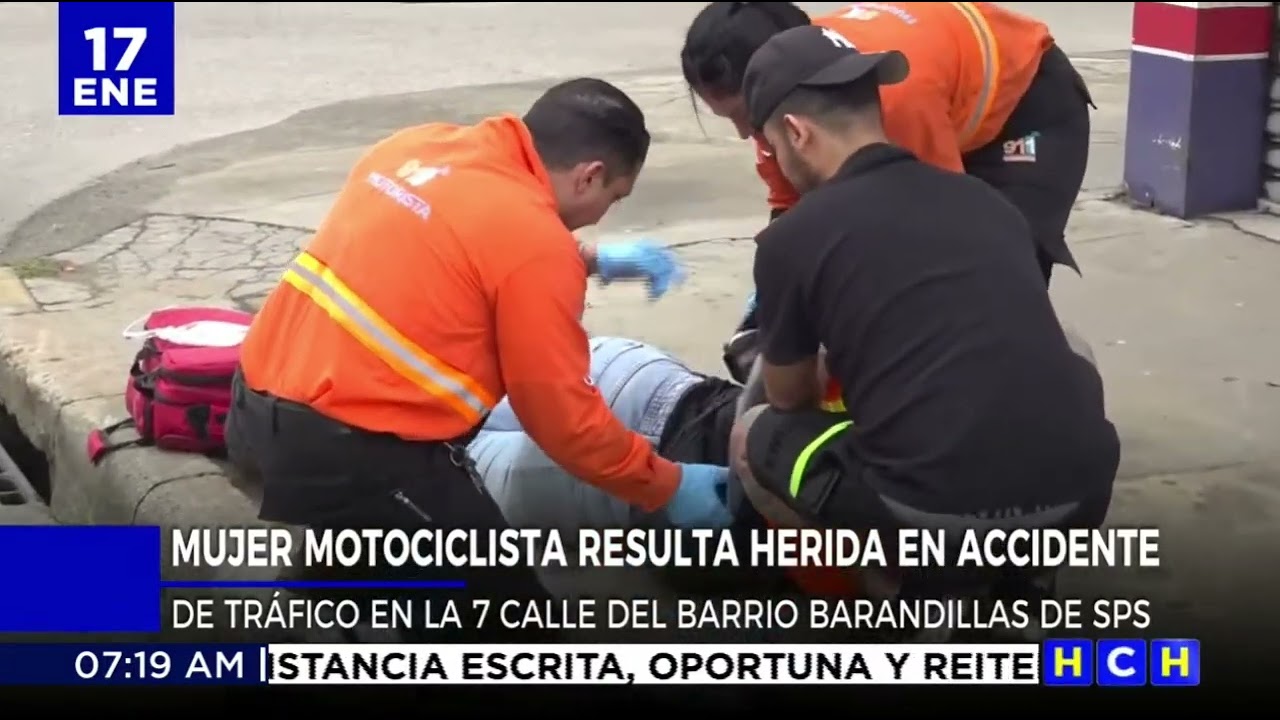 Motociclista herida tras chocar con vehículo en barrio Barandillas