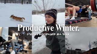 WINTER LOCK IN 💪🏼 Staying Disciplined, Full Workout Routines, Winter Running!