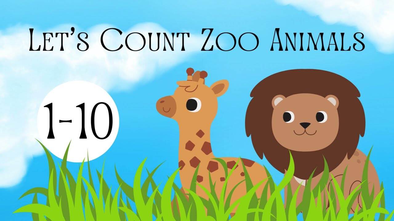 Learn Counting from 1 to 10 | Colorful Counting Zoo Animals