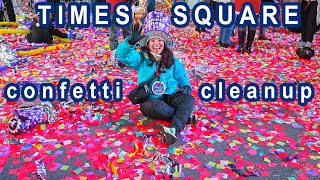 Times Square confetti cleanup after 2026 NYC New Year's Eve celebrations