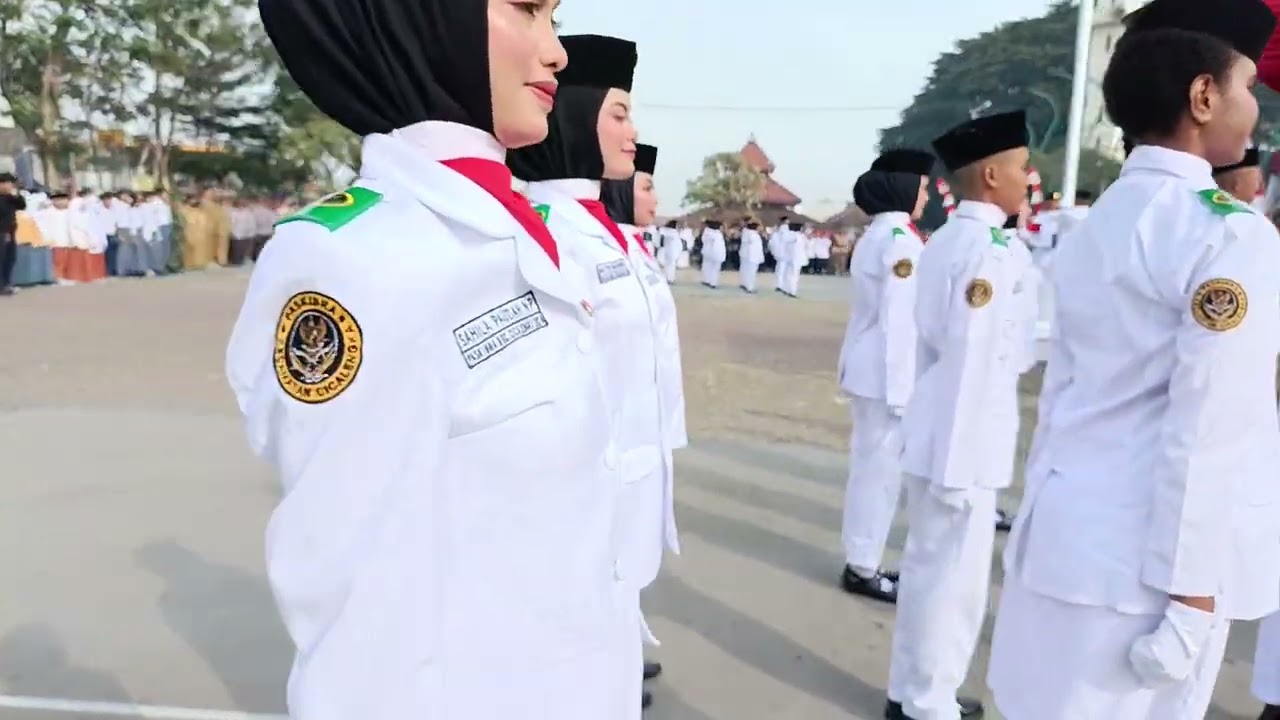 PENGIBARAN SANG SAKA MERAH PUTIH PASKIBRA KEC CICALENGKA 2024