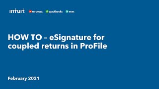 How To - eSignature for coupled returns in ProFile