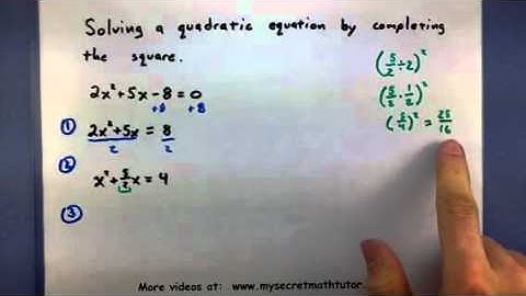 Pre-Calculus - Solve a quadratic equation by completing the square