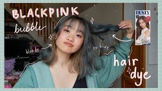i dyed my hair from blonde to blue︱BLACKPINK bubble hair dye review