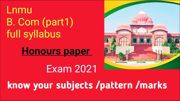 LNMU B.COM part 1 syllabus 2021