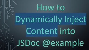 How to Dynamically Inject Content into JSDoc -example