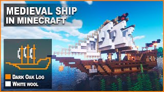 Minecraft: How to build a Medieval Ship | Tutorial