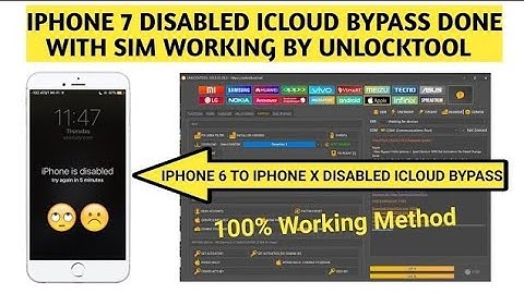Iphone 7 Disabled (Passcode) Icloud Bypass With Sim Network  | Unlocktool | Free Method 100% Done |