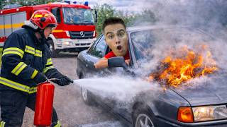 Fireman On Fire Truck Vs I On Audi 80 In Race Vs Opel Insignia Opc Vs Chevrolet Camaro Comedy Video