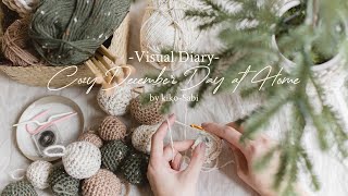 Visual Diary | Cozy December Day at Home | Preparing for Christmas 🎄 | Knitting, Crocheting, Cooking