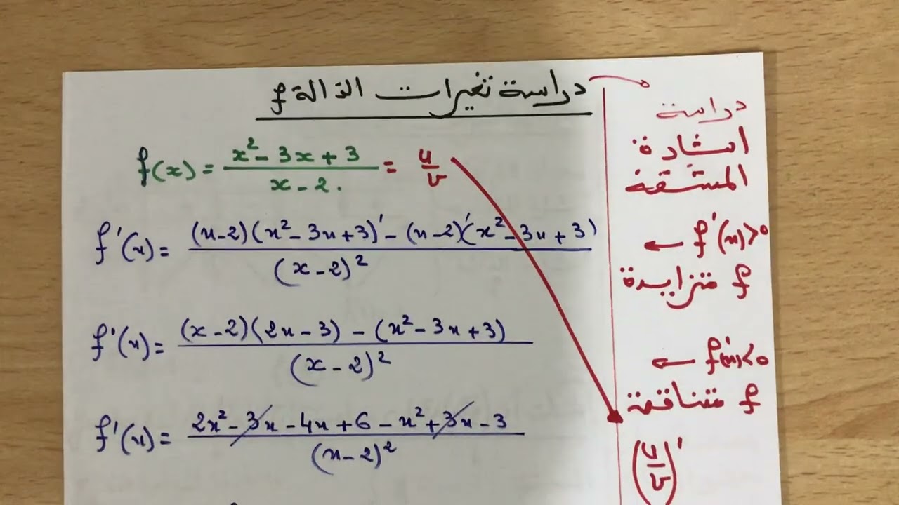 تمرين رائع في الاشتقاقية سنة 2 ث رقم 14