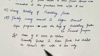 Types of errors in trial balance #errorofomission #errorofcommission #errorofprinciple #compensating