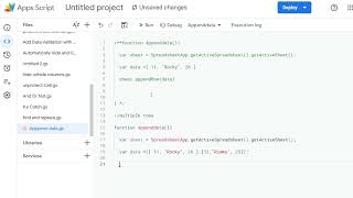 Google Apps Script Course 40 : Append data