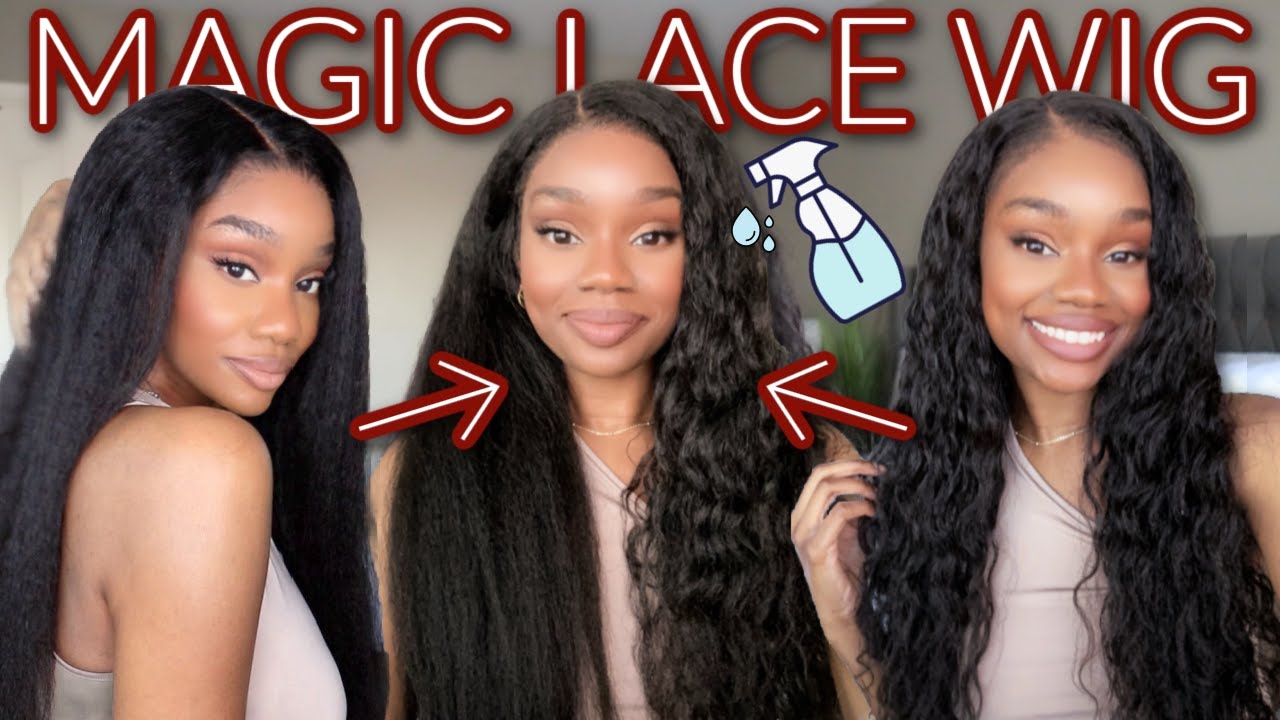 OKAY YA'LL NEED THIS!!!! Magic 2in1 Glueless Lace Wig! Natural Hair Texture To Wavy | Wowafrican