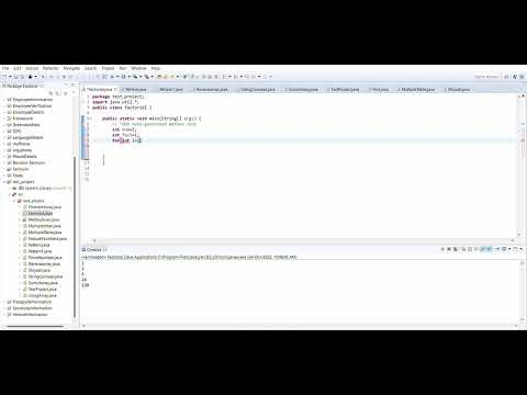 Factorial of a number- Java program
