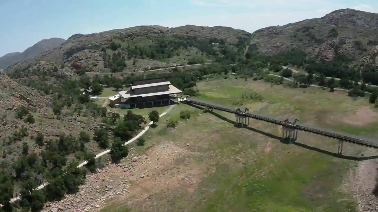 Aerial Video of RC fly around Quartz Mountain State Park, Oklahoma