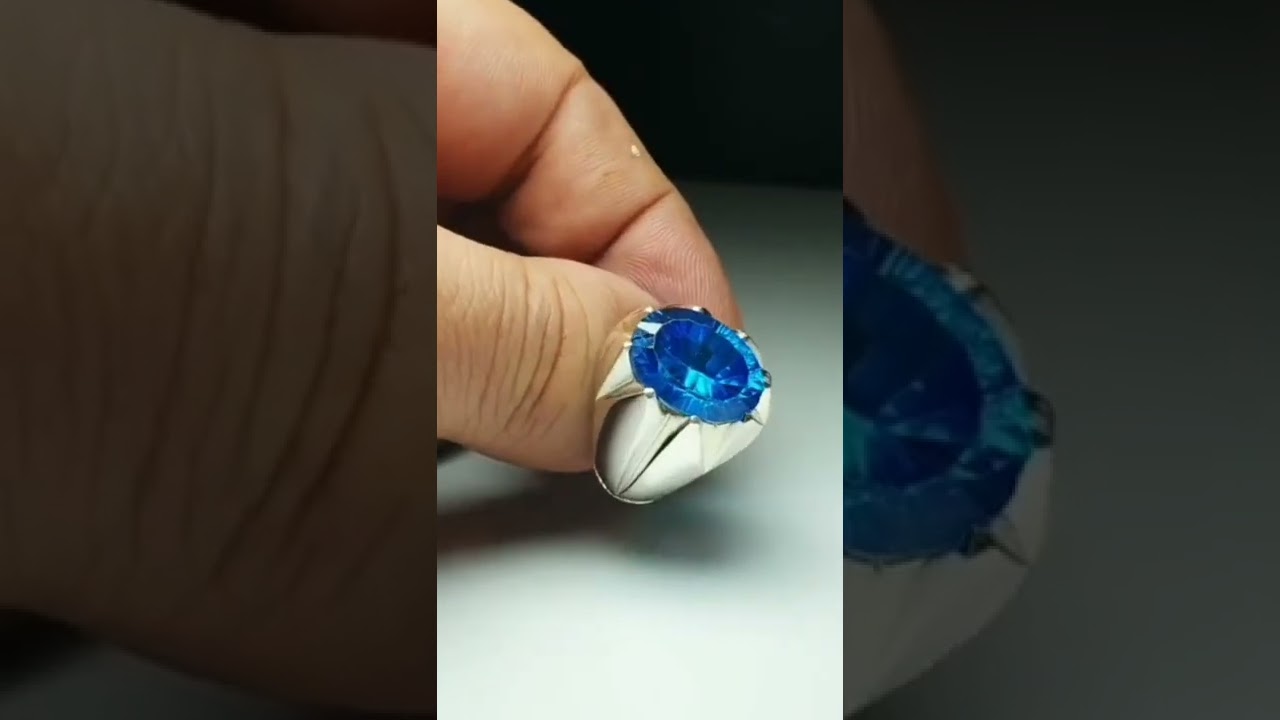 silver Ring For man / Chandi wail Ring/ Ring collection/ mardana anguthi/ Blue colour stone/