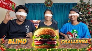 Blind BURGER Challenge 😎🍔