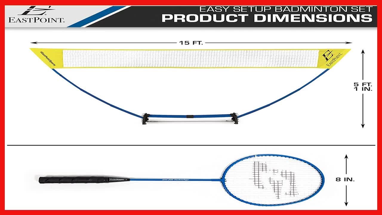 EastPoint Sports Badminton Sets Outdoor Games Easy Setup Badminton, 4