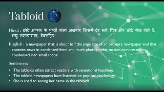 Tabloid meaning in Hindi and English | Example Sentences