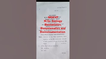 MGKVP// M.Sc. zoology Biostatistics Biosystematics and Bioinstrumentation question paper 2025//#msc