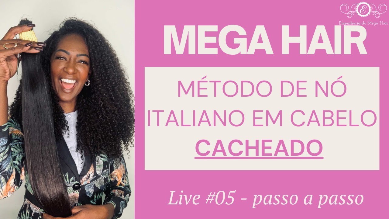 MEGA HAIR (ACABAMENTO) - Como aplicar Nó Italiano em Cabelo Cacheado simples - live #5