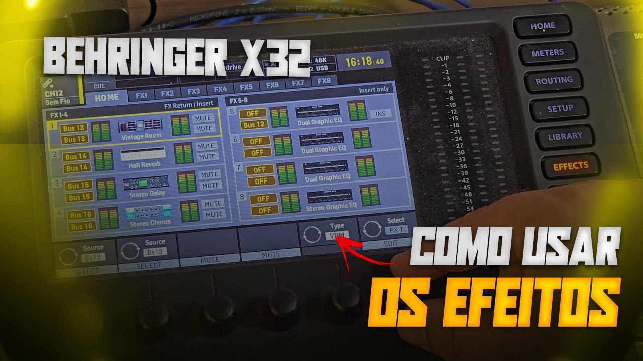 Behringer X32 | Como usar as maquinas de efeito da mesa | Tutorial