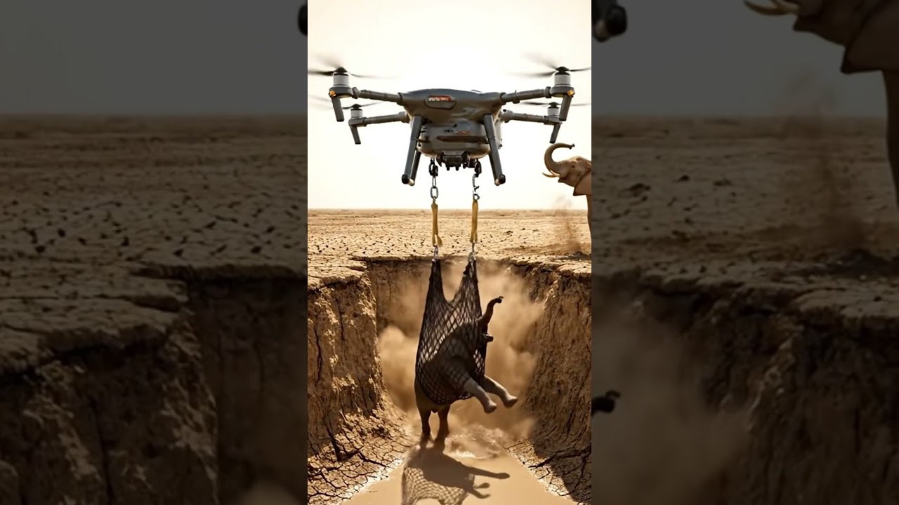Drone rescue for a tiny baby elephant! 🚁🐘 