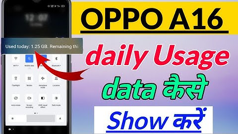 OPPO a16 me daily Usage data kaise Show Kare | oppo a16 data usage settings | oppo a16 usage data