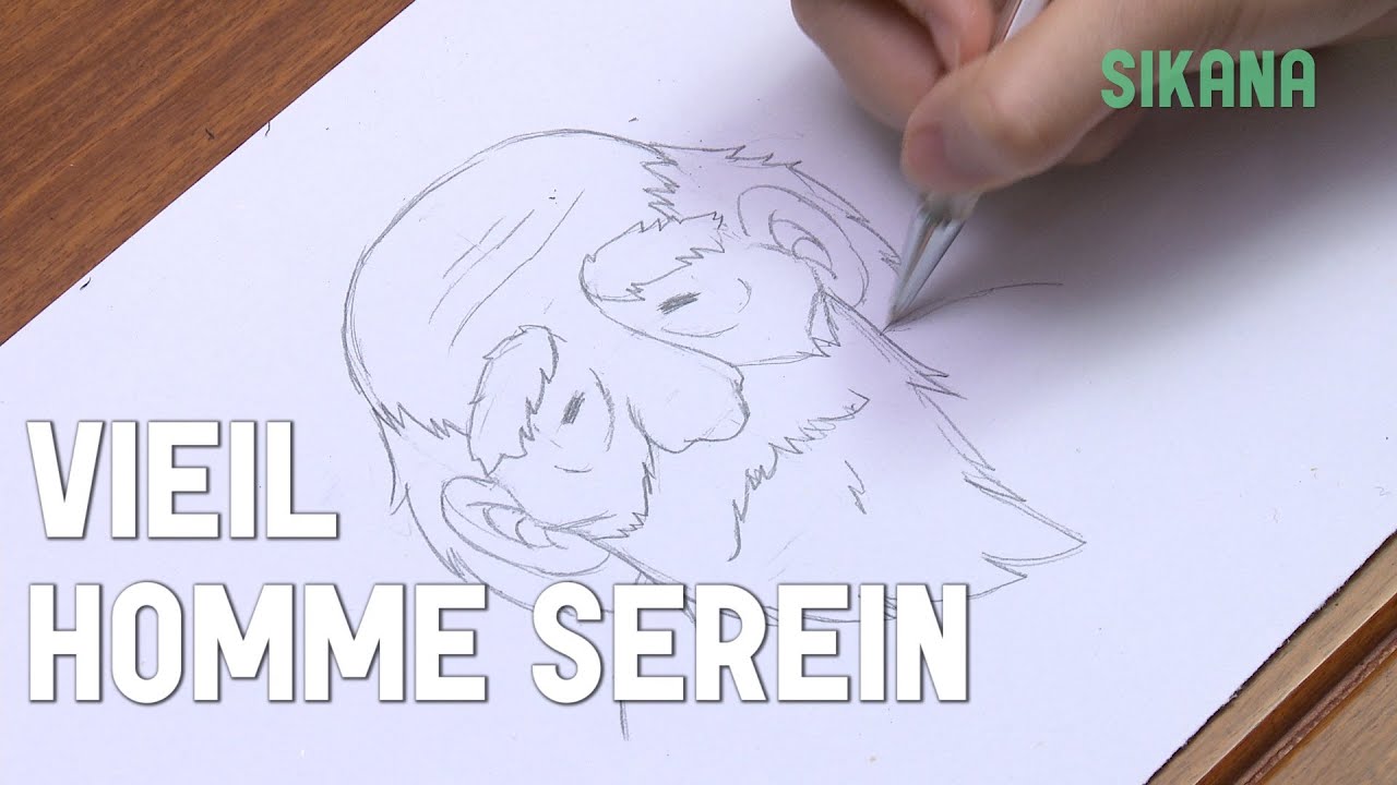 Visage Vieil Homme Serein Apprendre à Dessiner