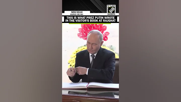 Russian President Putin signs visitors’ book at Rajghat after floral tribute to Mahatma Gandhi