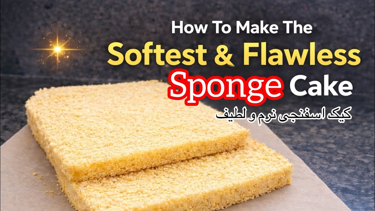 The Best Birthday and Super Smooth Cake for Decorating کیک اسفنجی#BirthdayCake#CakeRecipe