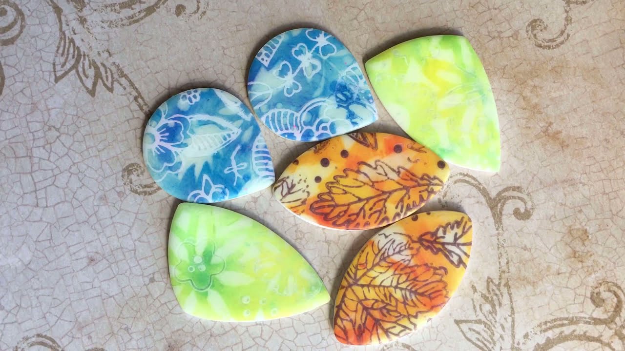 Polymer clay Faux Batik surface technique