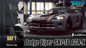 Need For Speed No Limits: Dodge Viper SRT-10 ACR-X | Proving Grounds (Day 1 - Warm-Up)