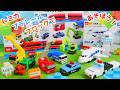 トミカ🌈はたらくくるま⭐トミカ プラレールブロックで遊ぼう😊3つのセットを紹介するよ⭐パトカー、はしご消防車、ショベルカー、工事車両、飛行機など盛りだくさん👍