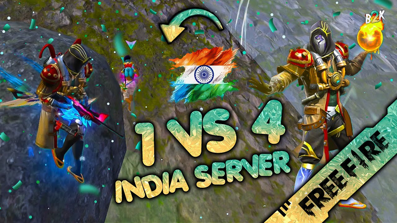 [B2K] DOMINATING THE INDIA SERVER | 1 VS 4 HIGH KILL GAME #ff #freefire