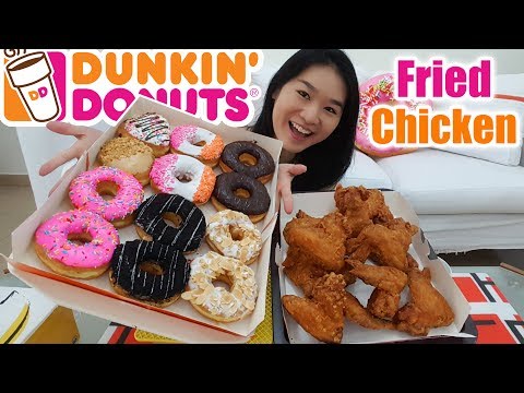 DUNKIN'-DONUTS-&-FRIED-CHICKEN-•-Mukbang-•-Eating-