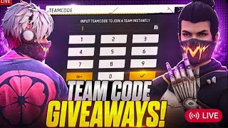 FREE FIRE LIVE GIVE AWAY FREE FIRE TEAM CODE GIVEAWAY💎GIVE AWAY FREE FIRE FF LIVE GARENA FREE FIRE💸🔴