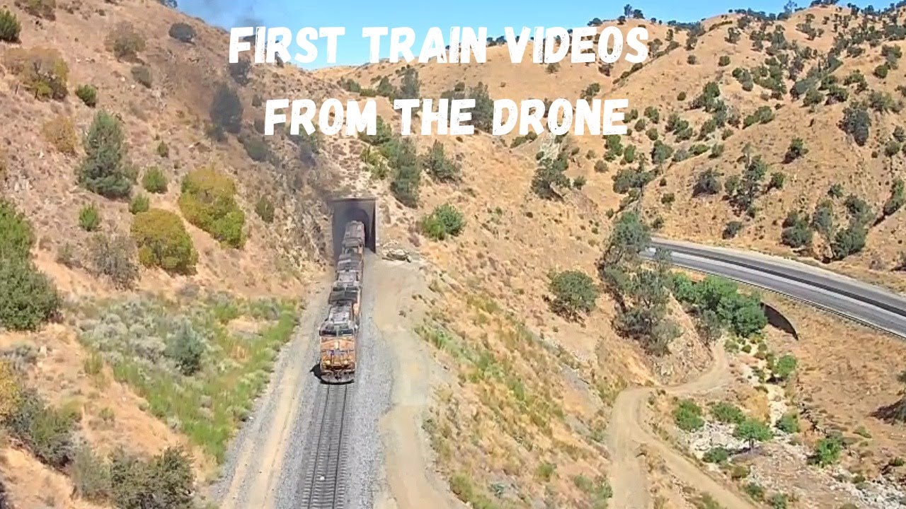 Tehachapi Loop: First Trains From The Drone - YouTube