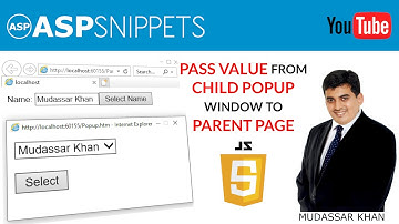 Pass value from child popup window to parent page window using JavaScript