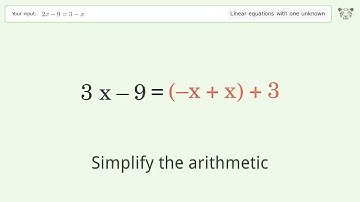 Solve 2x-9=3-x: Linear Equation Video Solution | Tiger Algebra