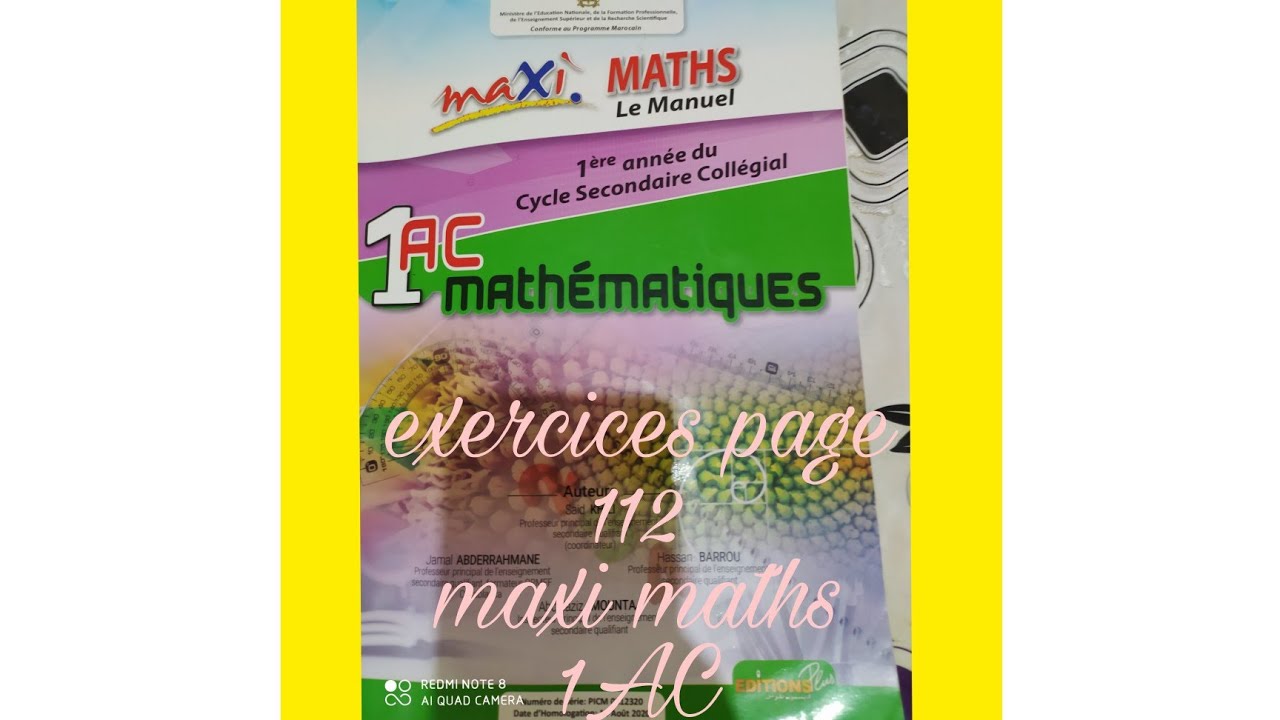 exercices page 112 maxi maths 1ac #maxi_maths - YouTube