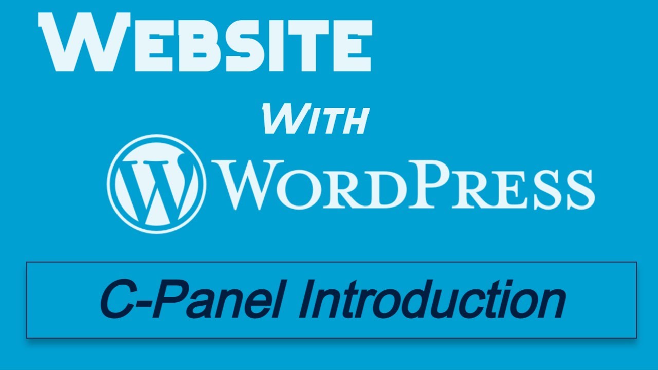 Wordpress website tutorial in Hindi #2 C Panel Introduction - YouTube