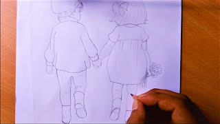 How To Draw A Cute Boy And Girl Holding Hands Herunterladen